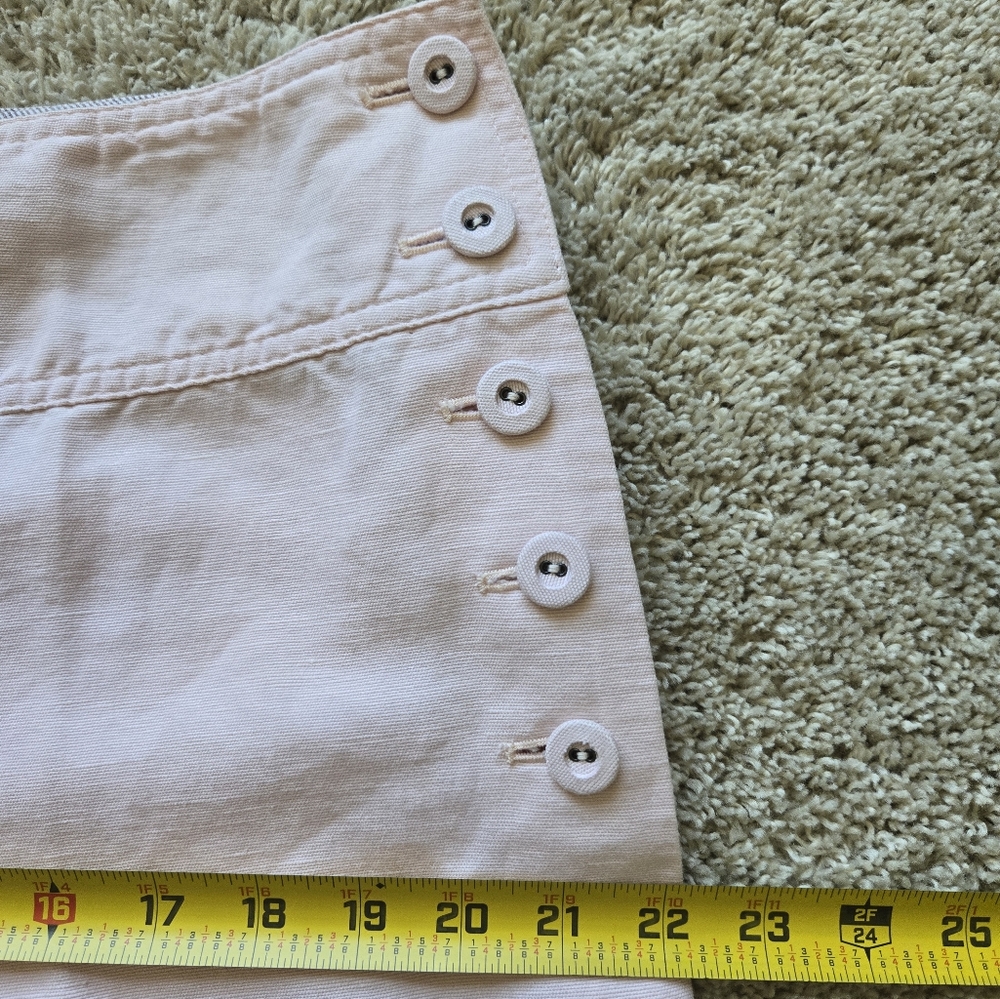 Cartonnier Anthropologie Wide Leg Pants Womens 14 Linen Blend Powder Pink - Picture 12 of 12